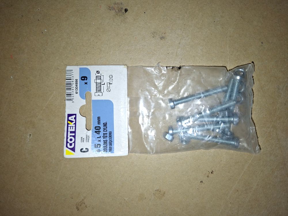 Resource réemploi Boulons, Tête cylindrique