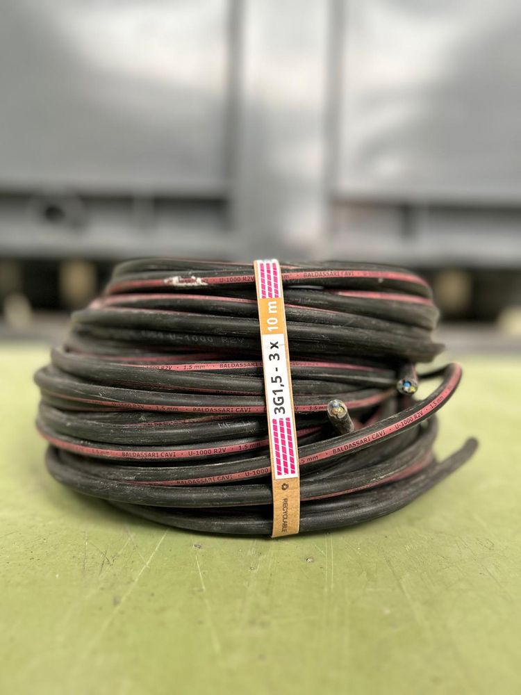 Resource réemploi Câble U1000 R2V - 3G1,5 mm² - longueur 30 ml- 3 câbles de 10ml -Circable
