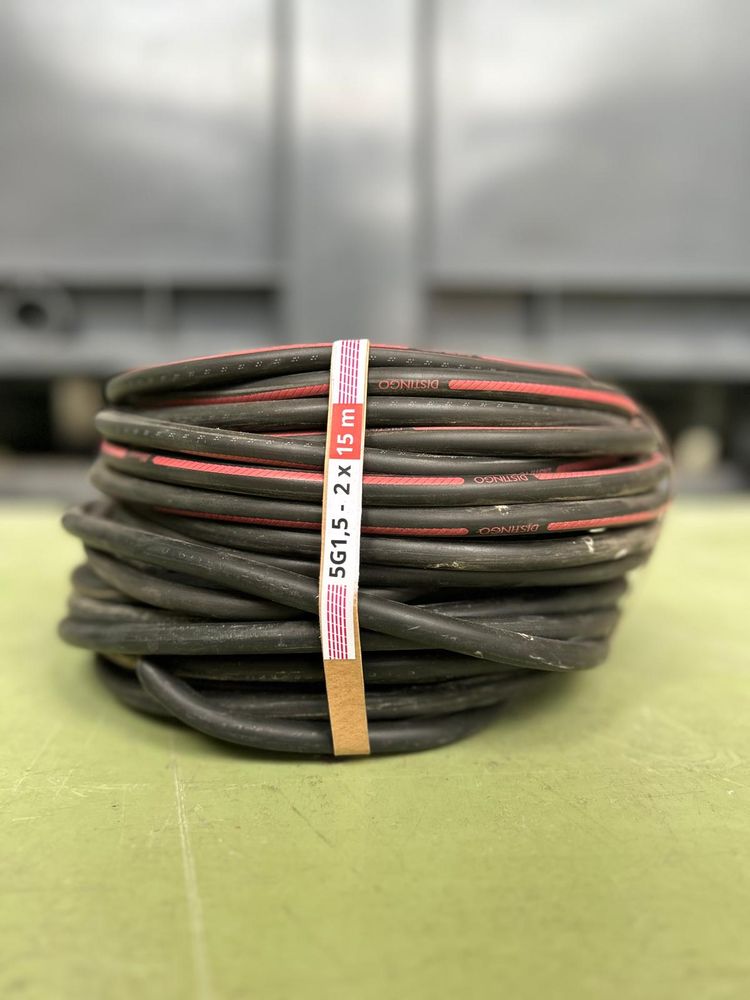 Resource réemploi Câble U1000 R2V - 5G1,5 mm² - longueur 30 ml- 2 câbles de 15ml -Circable