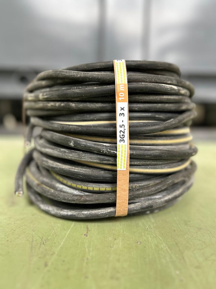Resource réemploi Câble U1000 R2V - 3G2,5 mm² - longueur 30 ml- 3 câbles de 10ml -Circable