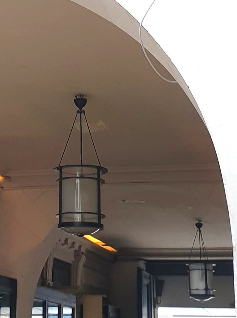 Lustre ancien fonte et verre