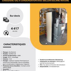 Resource réemploi Chaudière individuelle à condensation - GAZ, Avec ballon combiné solaire De Dietrich ou équivalent