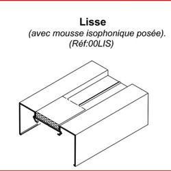 Lisse avec mousse isophonique posée KTY réf 00LIS