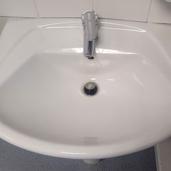 Lavabo, suspendu, colonne amovible