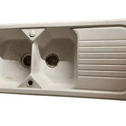 Évier, Evier à encastrer 2 bacs avec égouttoir