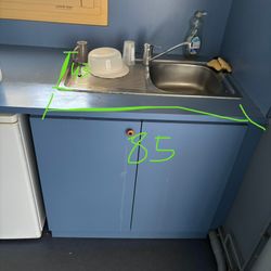 Kitchenette inox + meuble bas