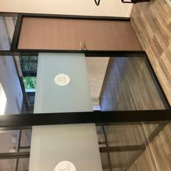 Cloison mobile vitrée montants noirs h 255