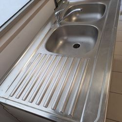 Evier inox double bac