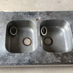 Evier inox 2 bacs 