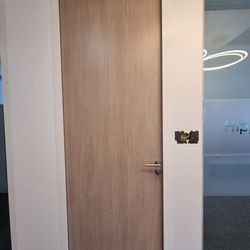 Porte pleine effet bois clair H270