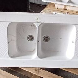 Évier, Ecier 2 bacs avec égouttoir 