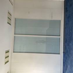 Cloison mobile vitrée à store intégré h 255 cm