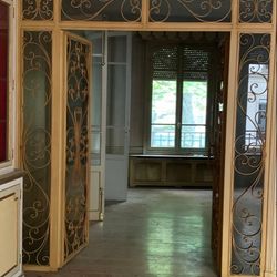 Porte fer forgée verre