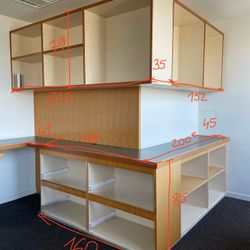Meuble intégré, 3 tiroirs+2 placards